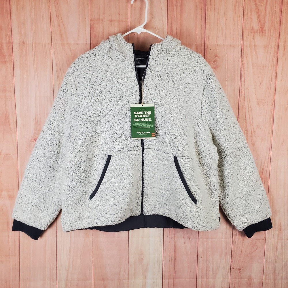 Toad & Co Telluride Sherpa Reversibleā Jacket Womens Sz Large Full Zip Hooded